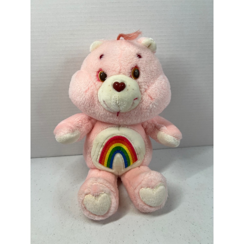 Vintage Care Bears Cheer Bear Pink Rainbow Plush 12 Inch 1980s Retro Toy 3511